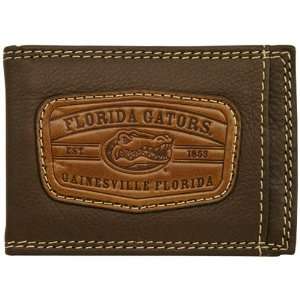  Florida Gators Brown Leather Money Clip Wallet