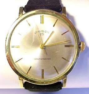 Lord Elgin ~ Vintage 25 Jewel Automatic Mens Wristwatch; 10KT Gold 