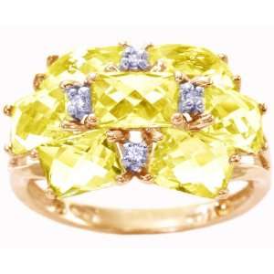   Gemstone Cluster Ring Lemon Citrine/Briolette, size7 diViene Jewelry