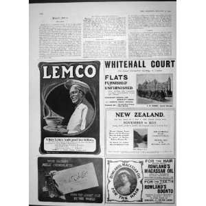  1904 LEMCO MILK CHOCOLATE WHITEHALL MACASSAR OIL ADVERT 