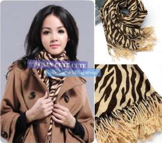 Fashion Women Zebra stripes Leopard Shawl Scarf Wrap 192cmx70cm 75 28 
