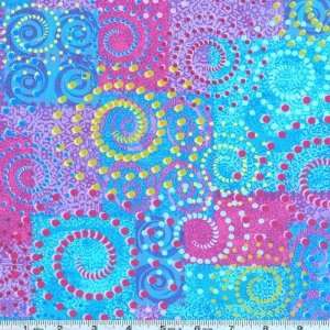  45 Wide Fairy Princess Polka Dot Swirly Blue Fabric By 