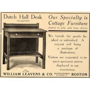  1907 Ad William Leavens Dutch Hall Desk 2046 Furniture 