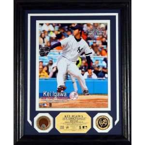  Kei Igawa New York Yankees Photomint with 24 KT Gold Coin 