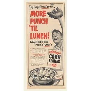  1951 Kelloggs Corn Flakes More Punch Baseball Boy Print 