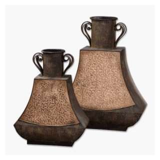  Set of 2 Metal Selah Vases