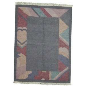  57 x 78 Gray Wool Kilim Rug Furniture & Decor