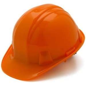   7160 49 Orange Hard Hat with Ratchet Headstrap and 6 Point Suspension