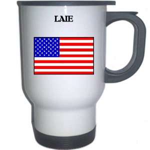  US Flag   Laie, Hawaii (HI) White Stainless Steel Mug 