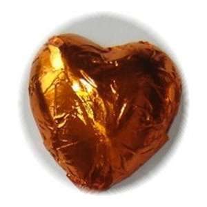  Orange Foiled Chocolate Heart Favors 1 lb 