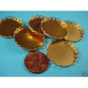    brass round lace edge bezel cups 26mm Arts, Crafts & Sewing