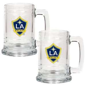 com Los Angeles Galaxy MLS 2pc 15oz Glass Tankard Set   Primary Team 