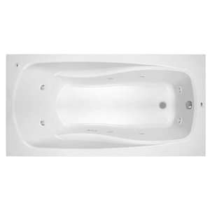 ProFlo PFWPLUSA7236WH White 72 x 36 Drop In 8 Jet Whirlpool Bath Tub 