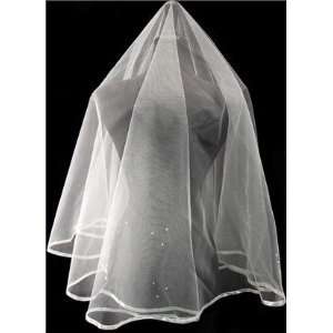  Tanday #7817 White Organza Bridal Wedding Veil   25x36 
