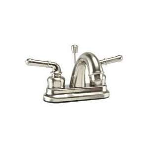 Non Metallic Two Handle Lavatory Faucet with Pop Up, Brushed Nickel
