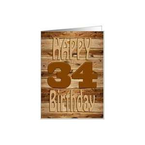    34th Birthday, Carved wood for a handyman Card Toys & Games