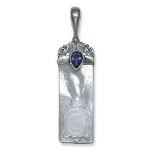  Sterling Silver, Iolite and Mother of Pearl Pendant by 