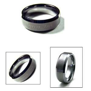    8mm Mens Forever Love Tungsten Carbide Wedding Band Ring Jewelry