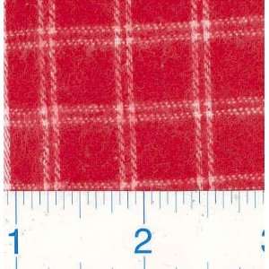   Flannel Plaid Windowpane Red Fabric By The Yard Arts, Crafts & Sewing