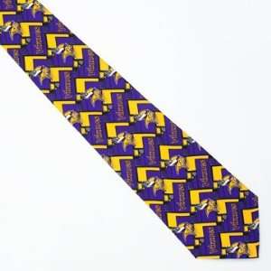 Minnesota Vikings Block Pattern Silk Neck Tie  Sports 