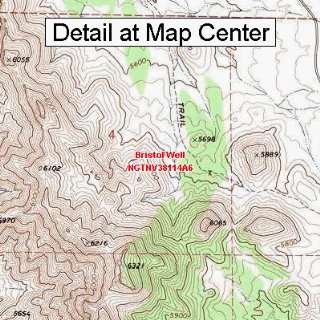   Topographic Quadrangle Map   Bristol Well, Nevada (Folded/Waterproof