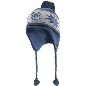   Light Blue New Era Jr. Striped Snowflake Tassel Knit Hat Sports