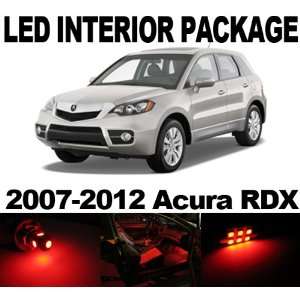  Acura RDX 07 12 RED 8x SMD LED Interior Bulb Package Combo 