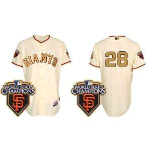 San Francisco Giants 28# Buster Possey Cream Gold 2011 MLB Authentic 