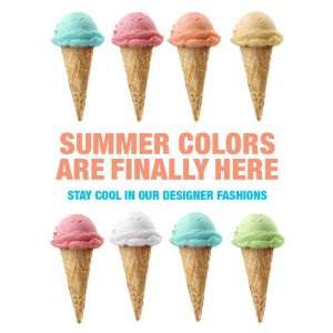  Summer Colors Ice Cream Cones Sign