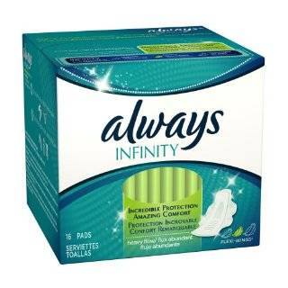 Always Infinity Heavy with Wings, Unscented Pads, 16 Count(Pack of 4)
