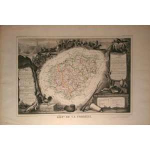  Antique Map of France, Limousin, 1861