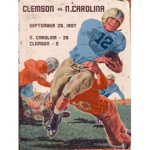  North Carolina Tar Heels   vs. Clemson   18x24 Plank Wood 