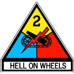  U.S. Army 2nd Armored Hell On Wheels Division Car Bumper 