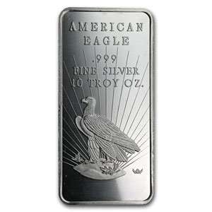  10 oz American Eagle Silver Bar .999 Fine Toys & Games