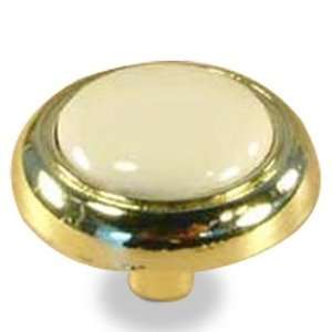   , Knob (CENT25206 3CR)   Bright Brass/Cream Ceramic