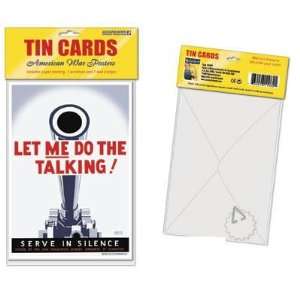  LET ME DO THE TALKING Tin Greeting Card propaganda USA 