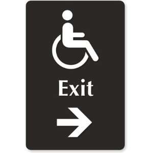 com Exit (with Accessible Pictogram & Right arrow) TactileTouch Sign 