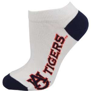  NCAA Auburn Tigers Womens Logo & Name Ankle Socks   White 