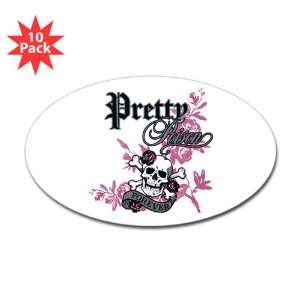  Sticker (Oval) (10 Pack) Pretty Poison Forever Skull and 