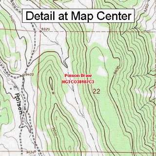  USGS Topographic Quadrangle Map   Poison Draw, Colorado 