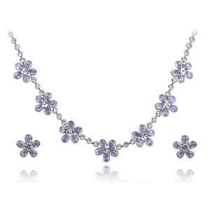  Simply Cute Violet Swarovski Crystal Element Etched Daisy 