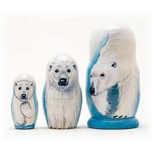  Polar Bear Nesting Doll 3pc./3.5 