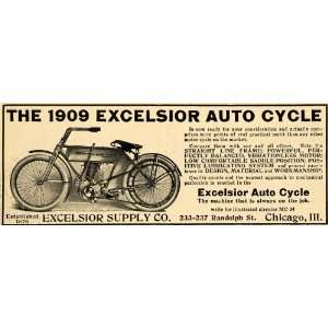  1909 Ad Excelsior Supply Company Motorcycle Auto Cycle 
