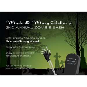 Zombie Party Halloween Invitations