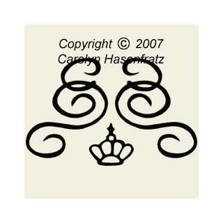   Crown and Flourishes Unmounted Rubber Stamps Arts, Crafts & Sewing