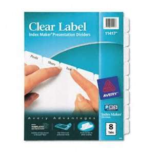  Avery Index Maker Clear Label Dividers, 8 Tab, Letter 