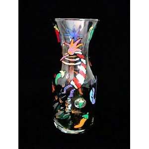  Chilies & Kokopelli Design   Hand Painted   Glass Carafe 