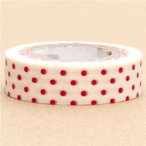  white Washi Masking Tape deco tape red dots Toys & Games