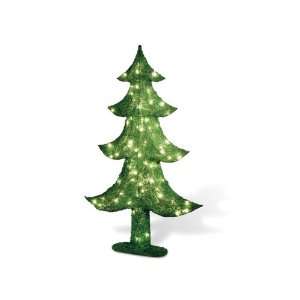  Green Sisal Christmas Tree with Clear Lights   32 Inch 
