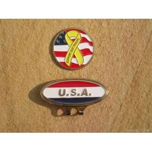  SUPPORT OUR TROOPS HAT CLIP / BALL MARKER 1 COIN   NEW 